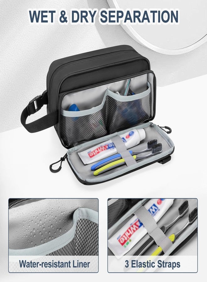 Prokva Toiletry Travel Bag for Men Tactical Hygiene Bag, Shaving Kit Toiletries Organizer Dopp Kit with Large Capacity, Black (Empty Bag Only) - Image 2