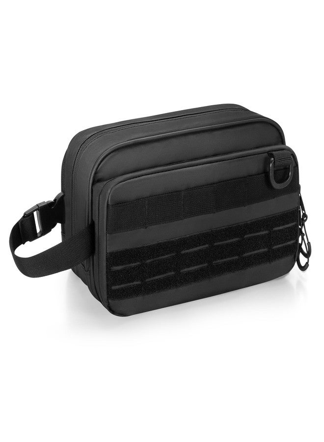 Prokva Toiletry Travel Bag for Men Tactical Hygiene Bag, Shaving Kit Toiletries Organizer Dopp Kit with Large Capacity, Black (Empty Bag Only) - Image 1
