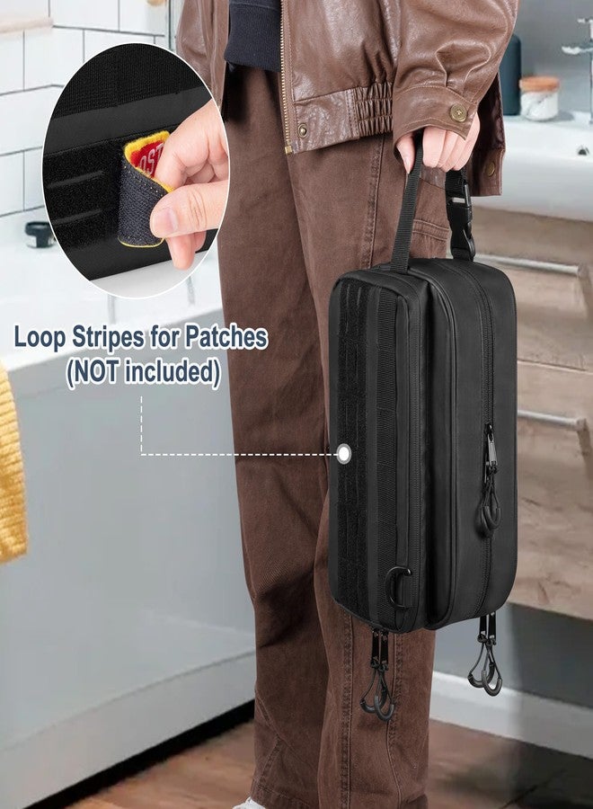 Prokva Toiletry Travel Bag for Men Tactical Hygiene Bag, Shaving Kit Toiletries Organizer Dopp Kit with Large Capacity, Black (Empty Bag Only) - Image 5