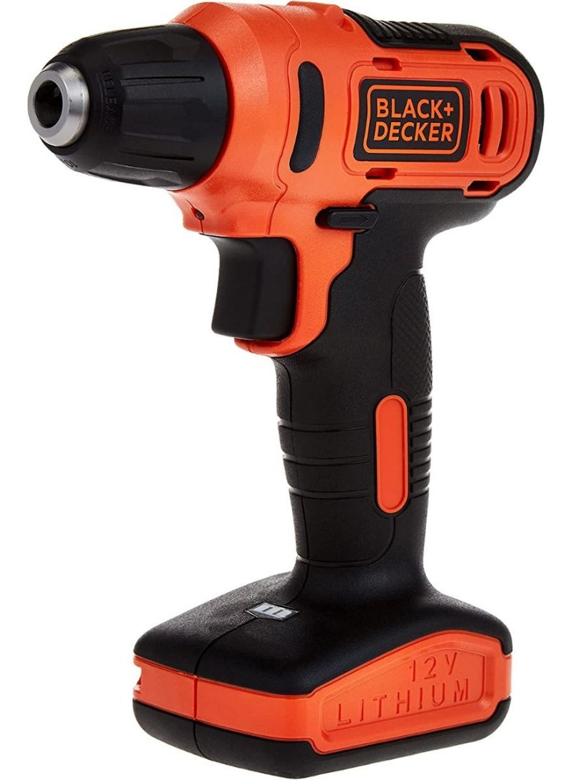 Black & Decker Cordless Drill Driver 12V with 13pcs Bits in Kitbox For Drilling and Fastening - LD12SP-B5