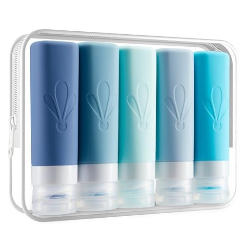 INSFIT Travel Bottles for Toiletries, TSA Approved 3oz Travel Size Containers, BPA Free Leak Proof Squeezable Silicone Tubes for Shampoo Conditioner Lotion Soap with Labels - Image 1