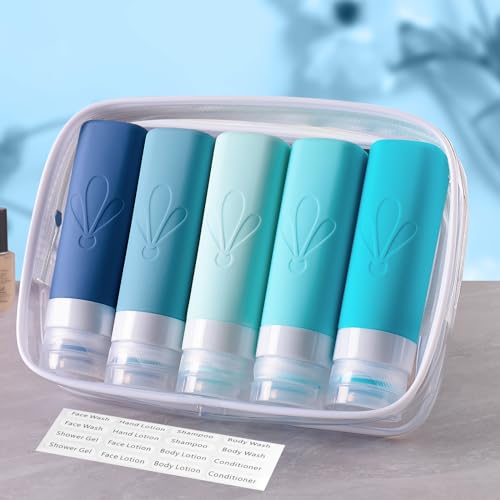 INSFIT Travel Bottles for Toiletries, TSA Approved 3oz Travel Size Containers, BPA Free Leak Proof Squeezable Silicone Tubes for Shampoo Conditioner Lotion Soap with Labels - Image 5