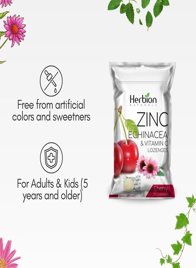 HERBION Naturals Zinc, Echinacea & Vitamin C Lozenges with Cherry Flavor, 25 CT - Dietary Supplement for Adults & Children 5+ - Promotes Wellness for the Whole Family - (Pack of 5) (125 Lozenges) - Image 5