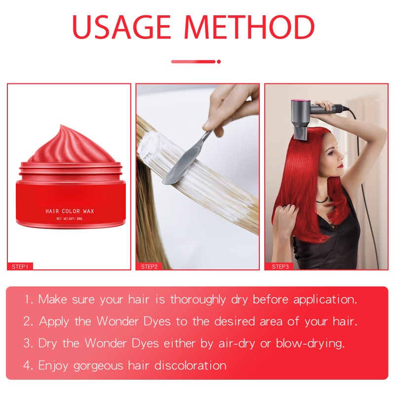 EELHOE 30ml Hair Color Wax Hair Dye Cream Disposable Instant Hair Coloring Hair Discoloration Fashionable Hair Color - Image 4