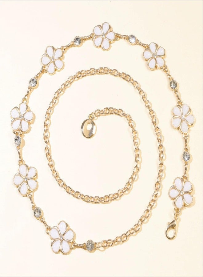 MODRSA Gold Belt Chain Belt for Women Dress Gold Waist Belts Chains Layered Flower Body Chain Jewelry Greek Goddess Waist Chains Jewelry for Women Dainty Fashion Belly Belts Dress Accessories - Image 4