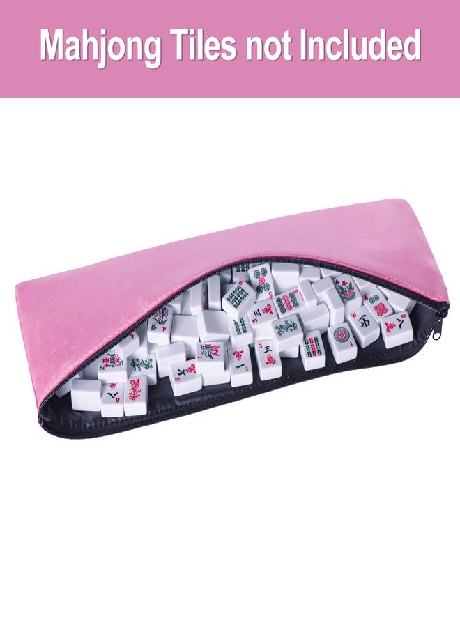 GUSTARIA Empty Mahjong Bag, Pink American Mahjong Zipper Bag for Standard American Tiles, Storage Bag (Case Only) - Image 4