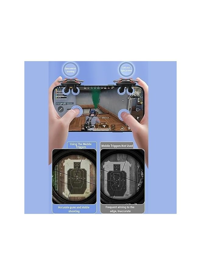 PROMASS Mobile Triggers, Joystick Aim & Fire Trigger for iPhone and Android Phone, 6 Fingers Operation, Sensitive Shoot, Compatible with PUBG/Fornite/Call of Duty/Rules of Survival/Knives Out (Brown)(2 Pack)  - Image 2