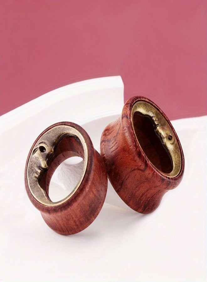 باي دودو أنفاق خشبية من بييدودو، نصف بوصة، مقاييس أذن 12 مم، شكل هلال عتيق، مقاييس أقراط للنساء، مجوهرات ثقب الأذن - Image 4