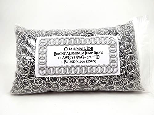 Chainmail Joe 1 Pound Bright Aluminum Chainmail Jump Rings 18G 5/16" ID (5200+ Rings) - Image 2