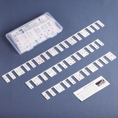 TIPTAP Removable Piano Key Stickers for 88 Key Full Size, Cuttable Note Labels for 61 Key Size, Reusable Silicone Keyboard Stickers for Beginners, Comes with Storage Box - Image 2