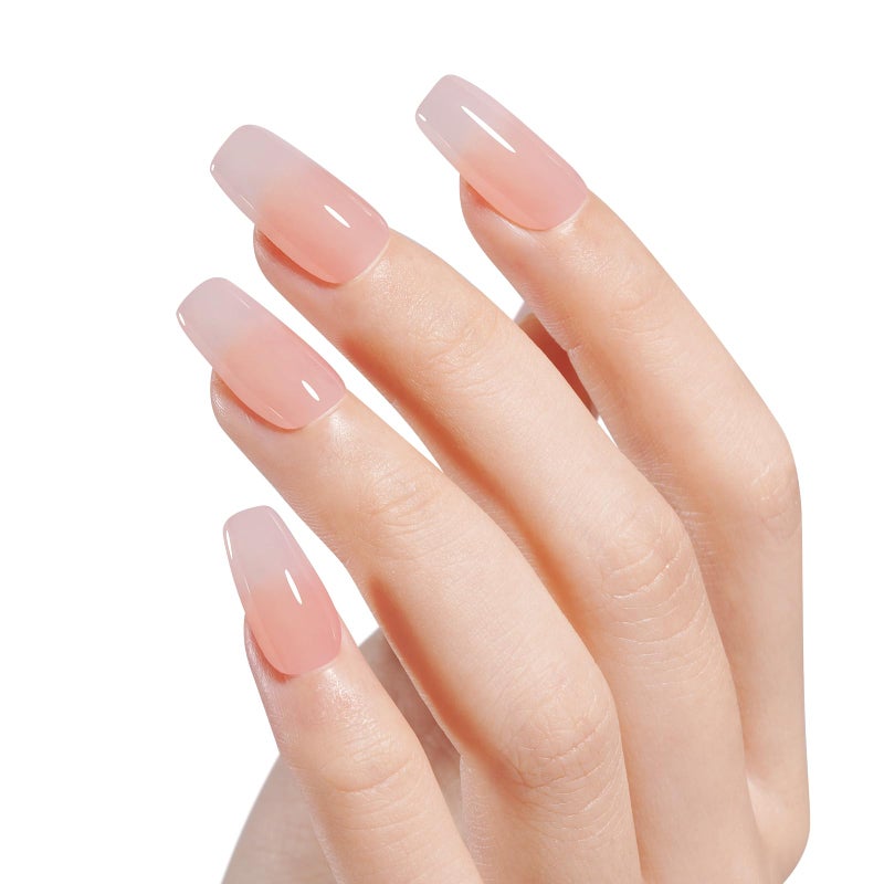 AILLSA Salmon Pink Dip Powder Nail Dipping Powder Jelly Nude Translucent DIY Manicure Salon at Home Easy to Use for Valentine's Day Gift (1 Oz) - Image 2