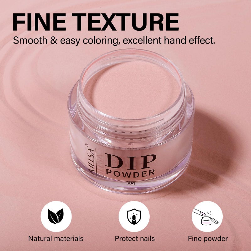 AILLSA Salmon Pink Dip Powder Nail Dipping Powder Jelly Nude Translucent DIY Manicure Salon at Home Easy to Use for Valentine's Day Gift (1 Oz) - Image 3