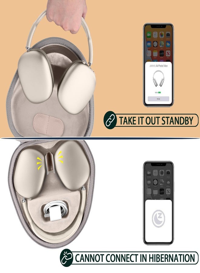 كو2كريا حافظة تخزين صلبة من co2CREA لسماعات Apple AirPods Max، ستجعل السماعات تدخل في وضع السكون فورًا، حافظة ذكية مطورة للسماعات، حافظة سفر فائقة النحافة (الحافظة فقط) - Image 5