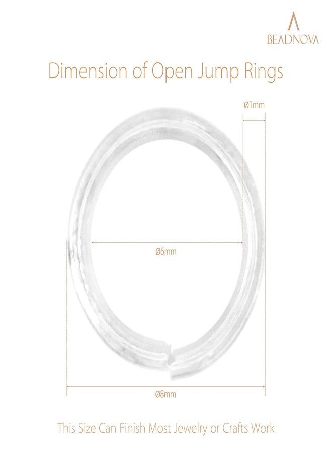 BEADNOVA 8mm Open Jump Rings Silver Jump Rings for Jewelry Making and Keychains (300Pcs) - Image 3