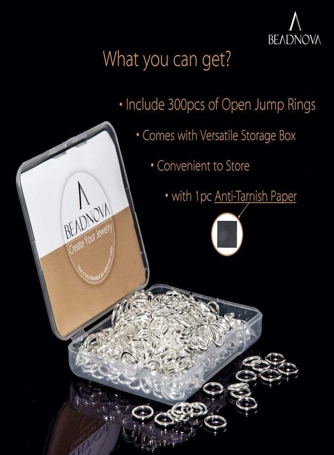 BEADNOVA 8mm Open Jump Rings Silver Jump Rings for Jewelry Making and Keychains (300Pcs) - Image 2
