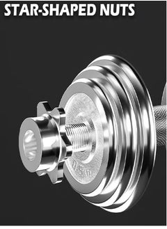 Fitness World 2 in 1 Barbell Dumbbell Set with Adjustable Weights 30kg silver  - Image 4