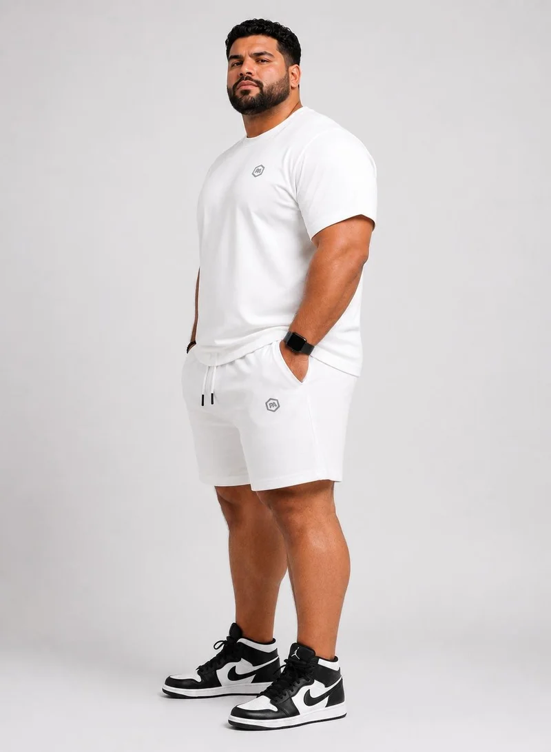 بريما إيس رجالي Set Top & Short لايف ستايل بريميوم White