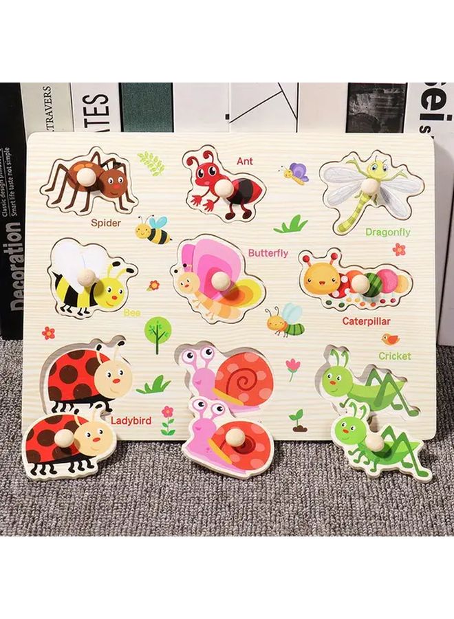 لوح الأرقام الخشبي الملون للحشرات - لعبة تعليمية مبكرة للعد والتعرف على الأشكال - Image 1