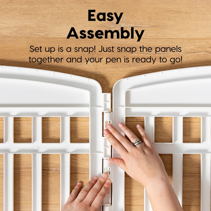 IRIS USA Dog Playpen Add-On Panels, 2-Panel 24" Pet Playpen, Puppy Playpen, Foldable, Customizable, White - Image 3