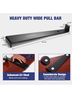 WORKPRO WORKPRO Laminate Flooring Installation Kit- Rubber Mallet with Fiberglass Handle, Flooring Knee Pads, Heavy Duty Pull Bar, Solid Tapping Block And Spacers- Premium Wood Flooring Installation Tool  - Image 3
