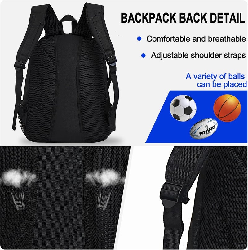 Goloni |Basketball Soccer Backpack Bag - Soccer Backpack & Bags for Basketball, Volleyball & Football Sports, Includes Separate Cleat Shoe and Ball Compartment, fit to & Adult - Image 5