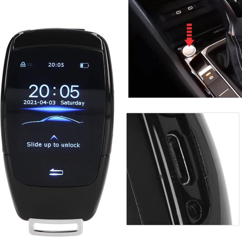 Tyenaza Smart Remote Key, Universal TK900 LCD Touch Screen Smart Key Remote Keyless Entry for Start Stop Engine Button Models(Black) - Image 2
