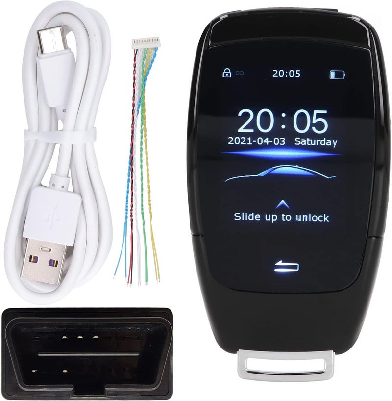 Tyenaza Smart Remote Key, Universal TK900 LCD Touch Screen Smart Key Remote Keyless Entry for Start Stop Engine Button Models(Black) - Image 1