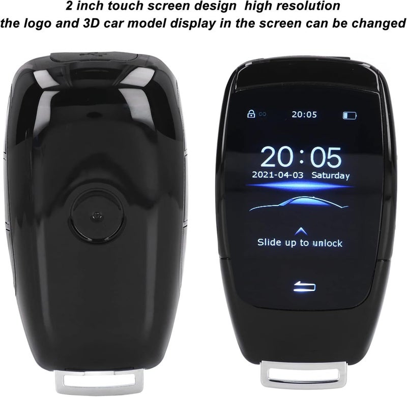 Tyenaza Smart Remote Key, Universal TK900 LCD Touch Screen Smart Key Remote Keyless Entry for Start Stop Engine Button Models(Black) - Image 3