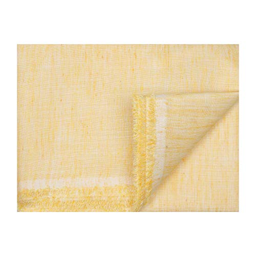 Maharaja Men's Unstitched 2m / 58 Panna Handloom Fabric Kurta Piece (Yellow,Free Size)[MSP250] - Image 3
