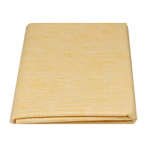 Maharaja Men's Unstitched 2m / 58 Panna Handloom Fabric Kurta Piece (Yellow,Free Size)[MSP250] - Image 2