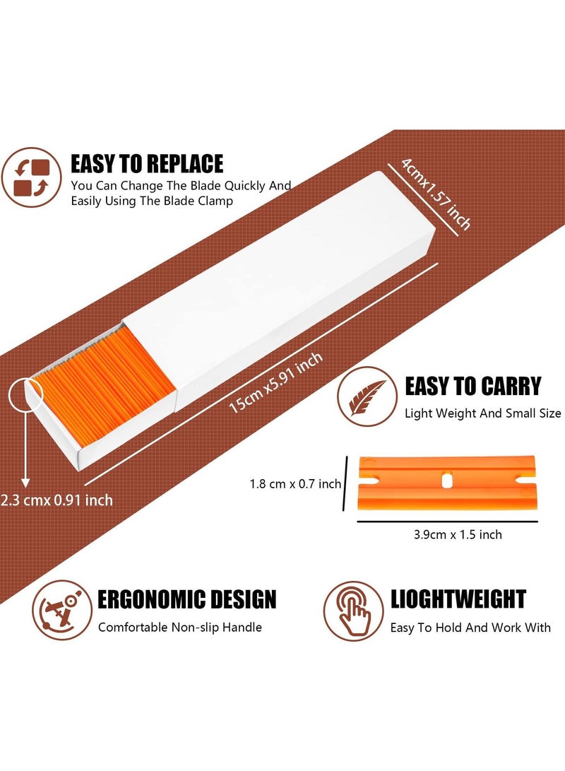 KASTWAVE Razor Blades, Scraper Tools, Cleaning Squeegee Tools Double Edge Plastic Blades, Single Edge Metal Blades for Scrapers, Cutting Tools Decal Label Adhesive Removal, Kitchen Cleaning Tools (Pack of 200)  - Image 5