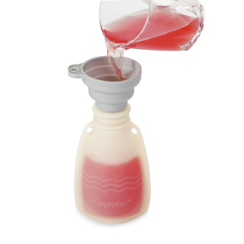 PandaEar Reusable Silicone Baby Food Pouches, 7 Pack Squeeze Pouches for Toddler Kids, BPA-Free Silicone Refillable Baby Food Storage, 5.5 oz /150 ml - Image 4