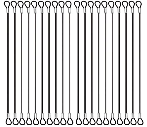 CKANDAY 20 Pack Safety Stainless Steel Tethers,Coated Security Tether Lanyard Kit Cable Wire Compatible with All Editions,Action Camera Series Devices and Other Applicable Equipment,Black - Image 1