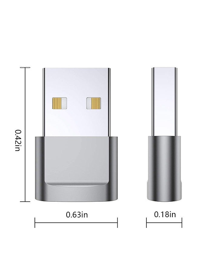 USB C Female to USB Male Frosted Texture Adapter, Type C to USB A General Purpose Charger Converter, Support Data Sync(Grey) - Image 2