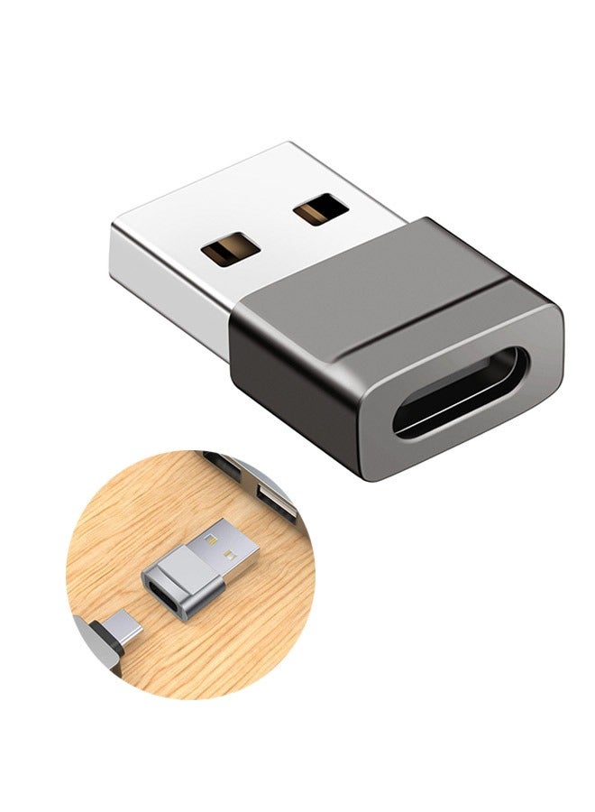 USB C Female to USB Male Frosted Texture Adapter, Type C to USB A General Purpose Charger Converter, Support Data Sync(Grey) - Image 1