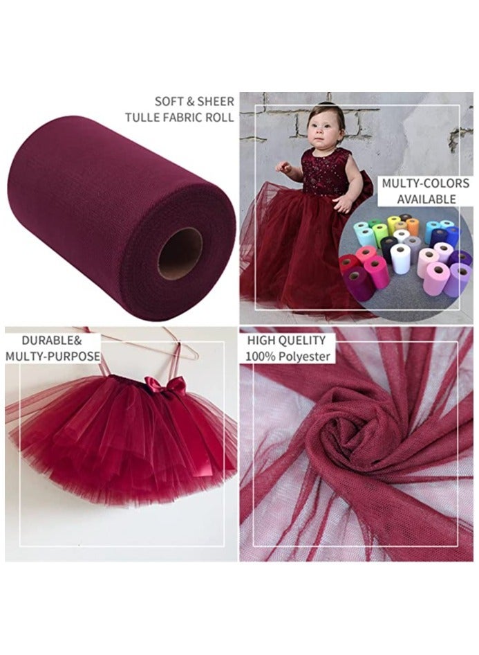 1 Rolls Tulle Fabric Rolls 6 Inch by 100 Yards Tulle Spool for Wedding Party Decorations Gift Bow Craft Tutu Skirt - Image 3