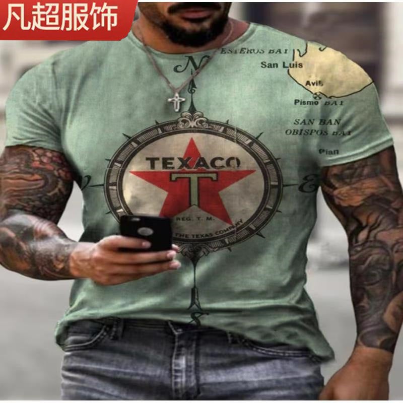 Men'S Wear Youth Slim Crewneck Cartoon Sports T-Shirt - Image 1