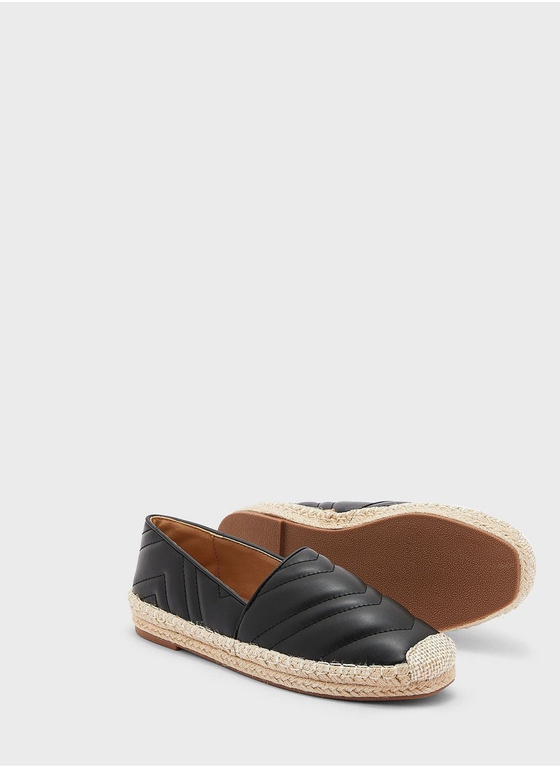 ELLA - Zig Zag Quilted Flat Espadrille - Image 1