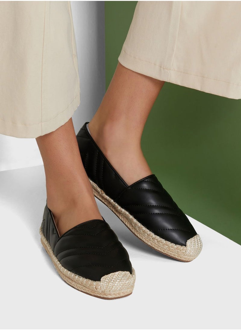 ELLA - Zig Zag Quilted Flat Espadrille - Image 1