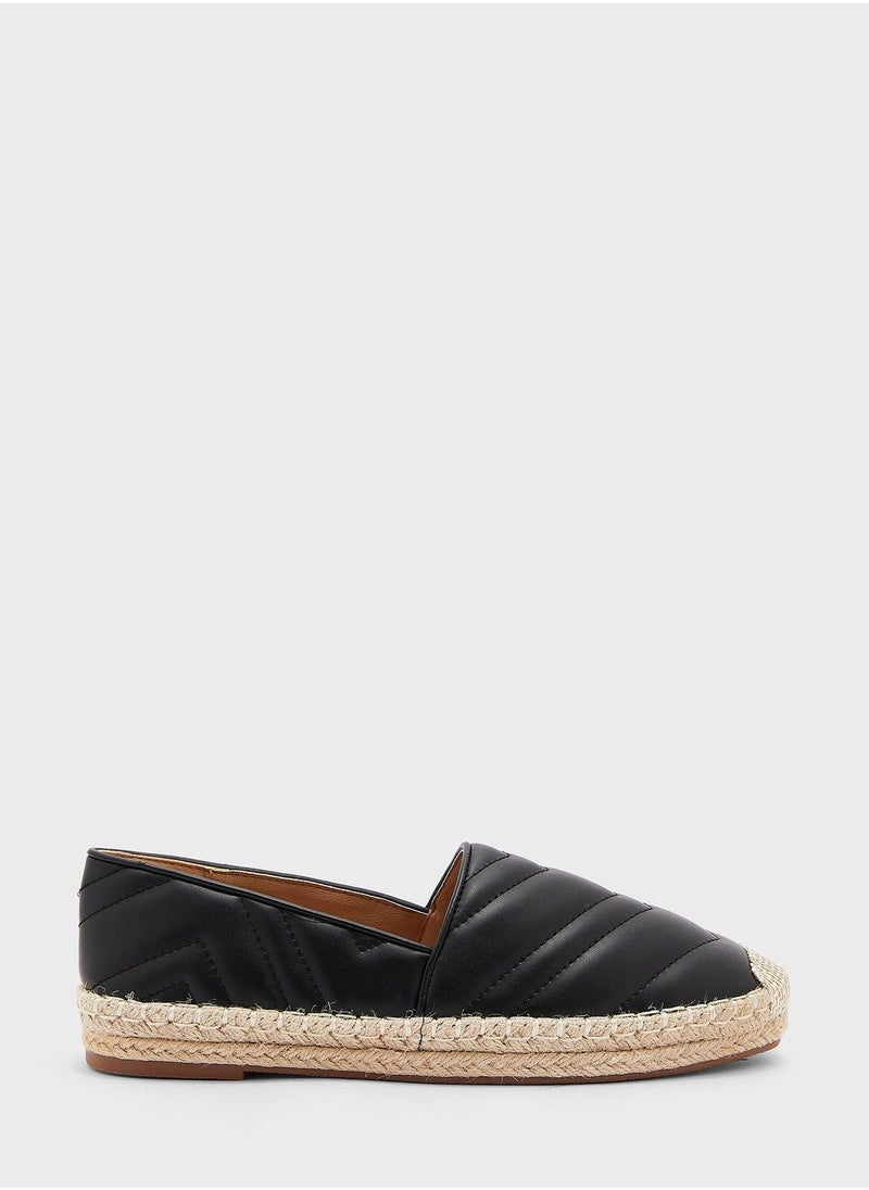 ELLA - Zig Zag Quilted Flat Espadrille - Image 1