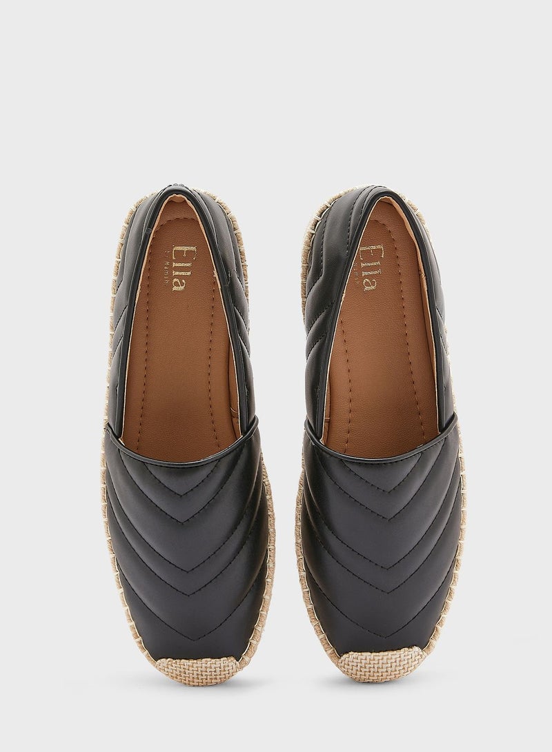 ELLA Zig Zag Quilted Flat Espadrille - Image 5