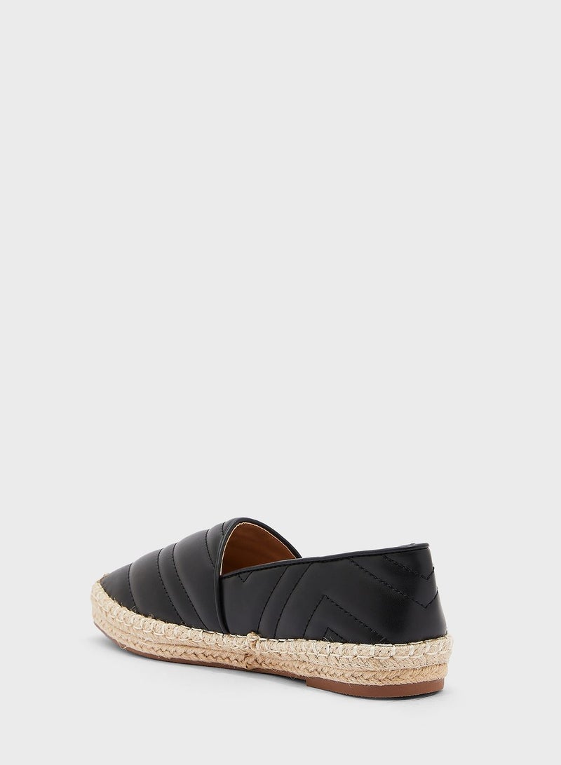 ELLA Zig Zag Quilted Flat Espadrille - Image 3