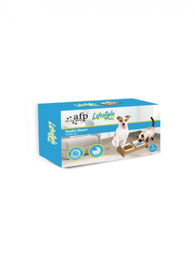 all for paws DOUBLE DINNER PETS FEEDER 2X200ML - SMALL  - Image 3