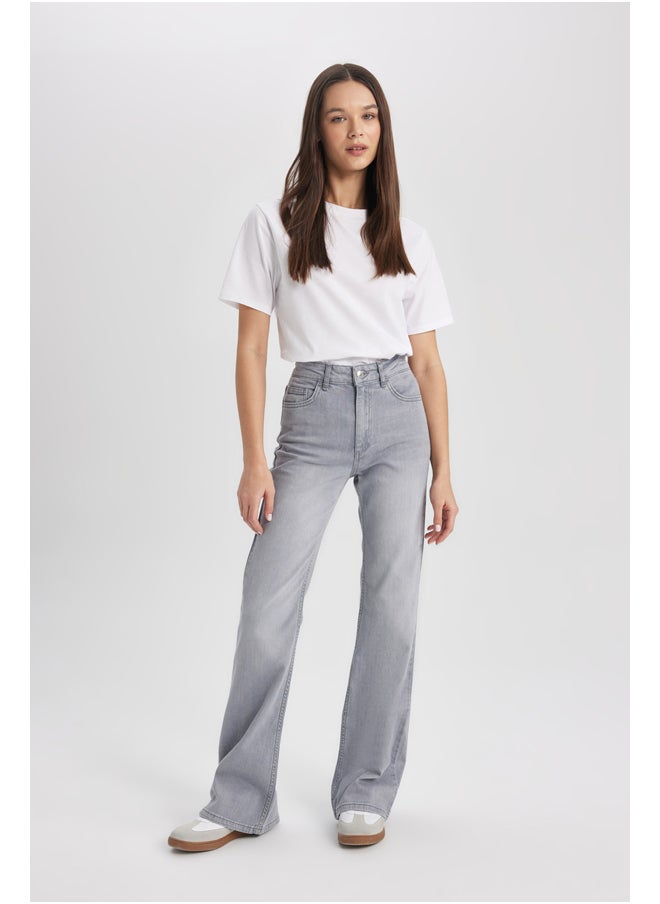 DeFacto - Woman Flare Fit Denim Trousers - Image 1