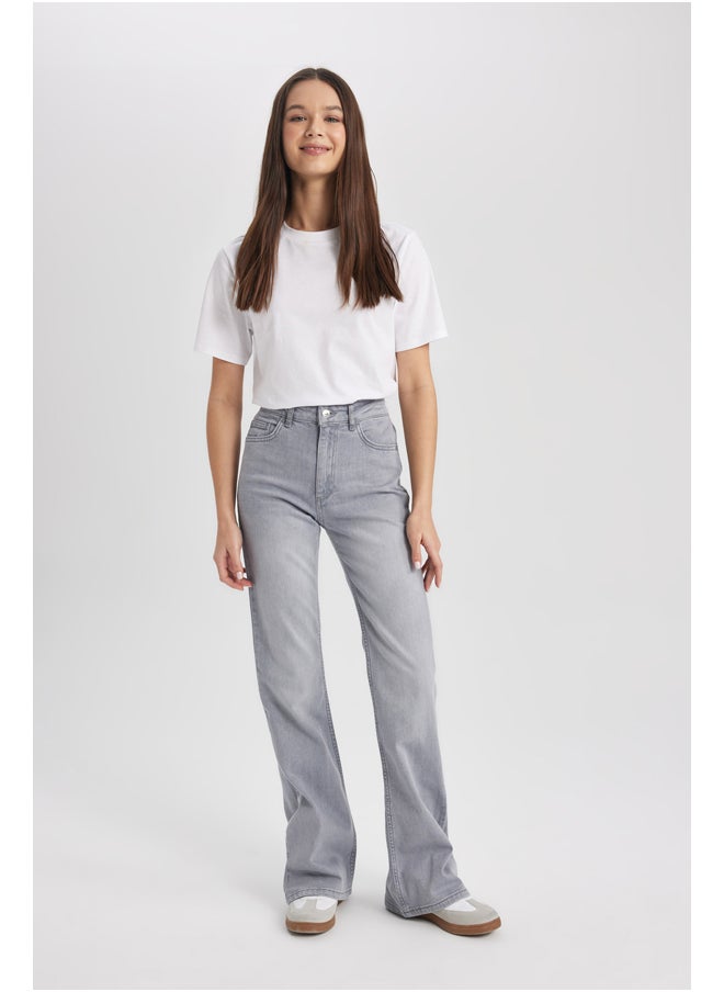 DeFacto - Woman Flare Fit Denim Trousers - Image 1
