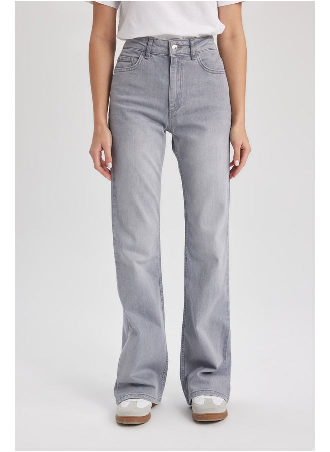 DeFacto - Woman Flare Fit Denim Trousers - Image 1