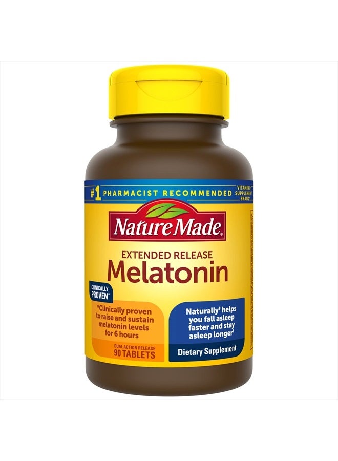 Nature Made Melatonin 4mg Extended Release Tablets, 100% Drug Free Sleep Aid for Adults, 90 Count, 90 Day Supply - Image 1