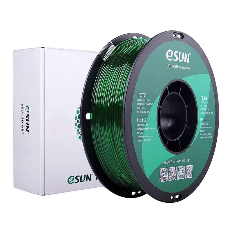eSUN 3D 1.75mm PETG Green Filament 1kg (2.2lb), PETG 3D Printer Filament, Dimensional Accuracy +/- 0.03 mm, Semi-Transparent 1.75mm Green - Image 5