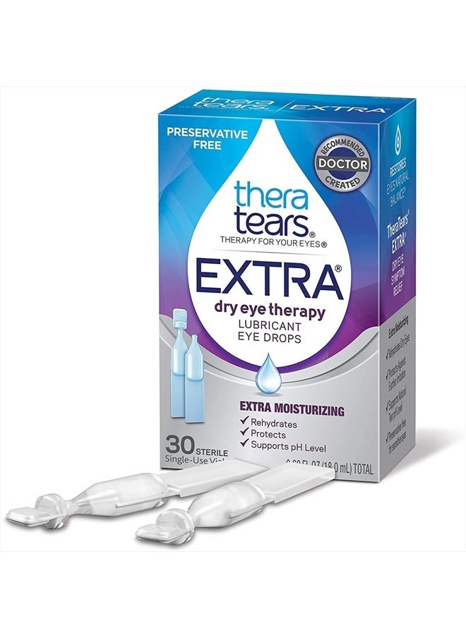 TheraTears - Extra Dry Eye Therapy Lubricant Eye Drops Preservative Free 30ct, 30 Count - Image 1