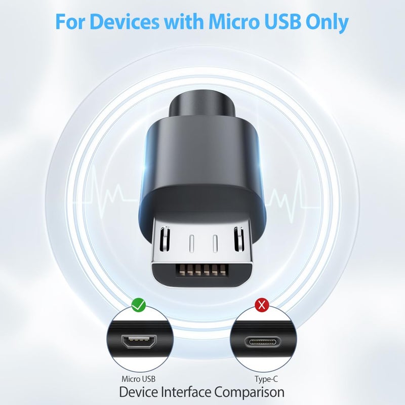 كابل Micro USB بطول 6 أقدام لأجهزة Samsung، Fire Tablet، Kindle eReaders، HTC، Nokia، Sony، Motorola، TV Stick؛ شاحن سريع لأجهزة Xbox One، وأجهزة Galaxy S7، S6؛ كابل شحن سريع لأجهزة السماعات اللاسلكية. - Image 4